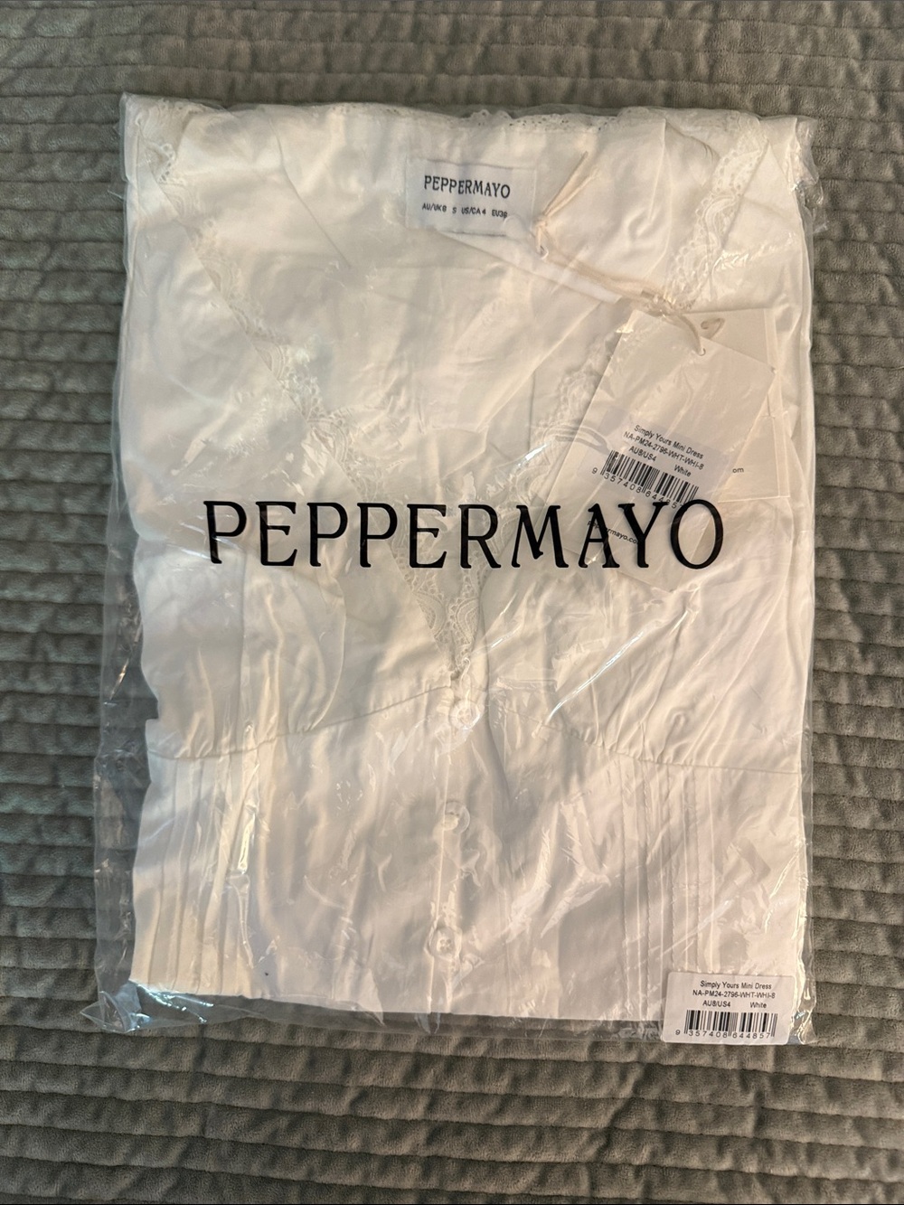 Peppermayo Simply Yours White Mini Dress UNOPENED SOLD OUT IN MOST SIZES